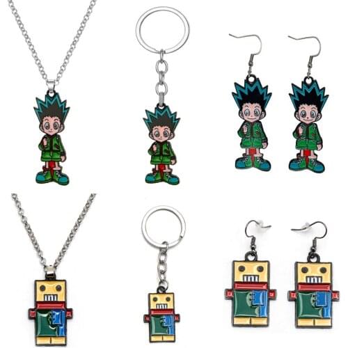 HUNTER x HUNTER necklace Square pendant choker women men leather rope chain anime souvenir fashion jewelry