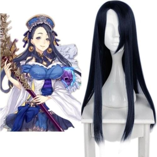 Game SINoALICE Cosplay Wigs Kaguya Cosplay Black Long Wigs Halloween Carnival Party Cosplay Women Wigs