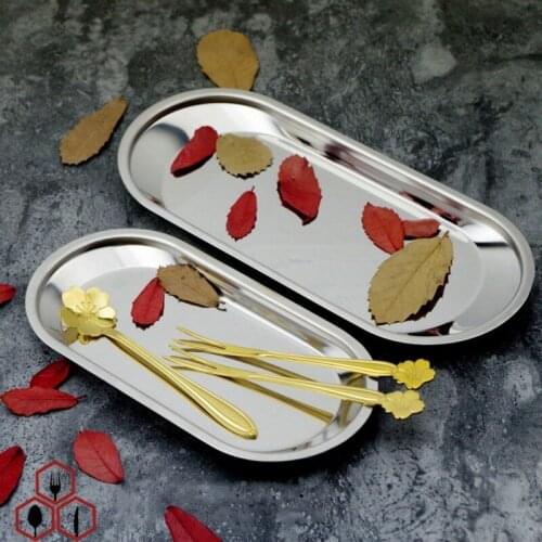 Nordic Style Storage Tray Household Metal Storage Tray Decorations Portable Stainless Steel Colorful Storage Tray For Home