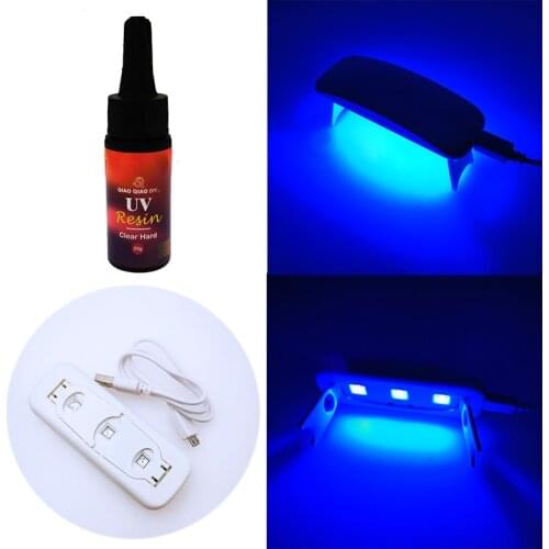 QIAOQAIO DIY 25 g LED UV Resin & 3 W UV LED Lamp Dryer Kit Resin Mold Hard For Jewelry Making