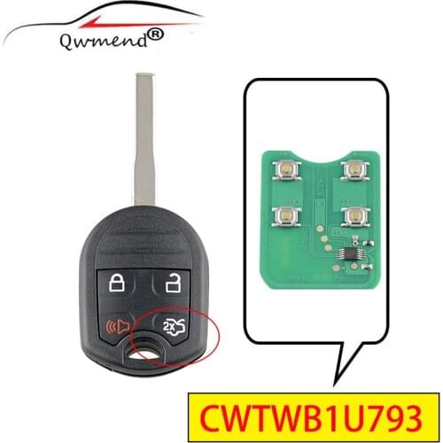 QWMEND CWTWB1U793 4 Buttons Car Remote Key For Ford Escape Fiesta Focus Transit Connect C-Max Car Key 4D63 Chip 315MHz