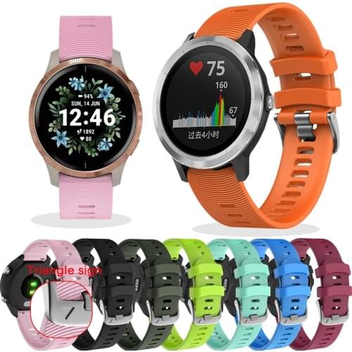 20mm Official Buckle Watch Strap For Samsung Galaxy Watch 3 41mm/42mm Silicone Bracelet For Garmin Venu/Vivoactive 3t Wristband