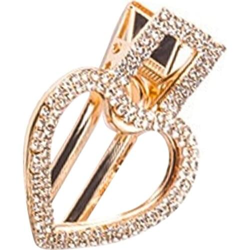 Cute Hollow Out Super Flash Rhinestone Heart Luxury Hair Clip Headwear For Women Girls Geometric Styling Jewelry
