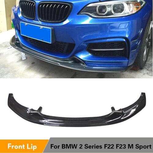 Front Bumper Lip Spoiler Splitters for BMW 2 Series F22 F23 M Sport 2014 2015 2016 Carbon Fiber Front Bumper Lip Spoiler Guard