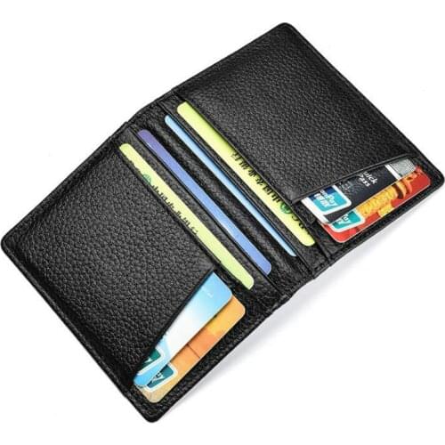 Super Slim Soft Wallet 100% Genuine Leather Mini Credit Card Wallet Purse Card Holders Men Wallet Thin Small