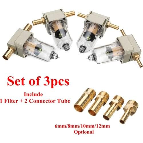 Universal Engine Oil Catch Tank Reservoir Can Filter Gas Separator Replacement with 2 Connector Tube 6mm/8mm/10mm/12mm