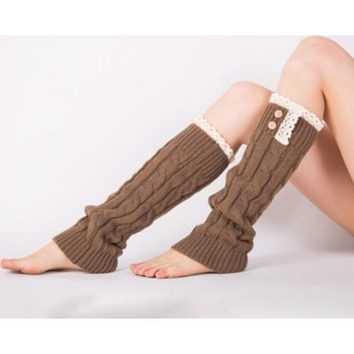 1 Pair Winter Warm Leg Warmer Sock Women Knee High Knitted Solid Crochet Leg Warmers Socks Boot Cuffs Sport Running Socks