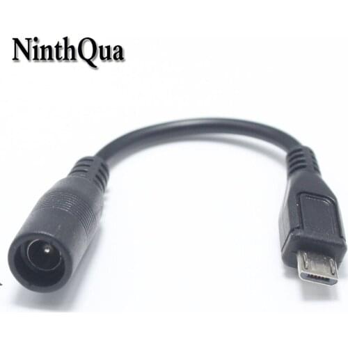 1pcs Micro Type B USB 5Pin Male Plug to 5.5*2.1mm Female jack Connector Earphone Audio Adaptor Black