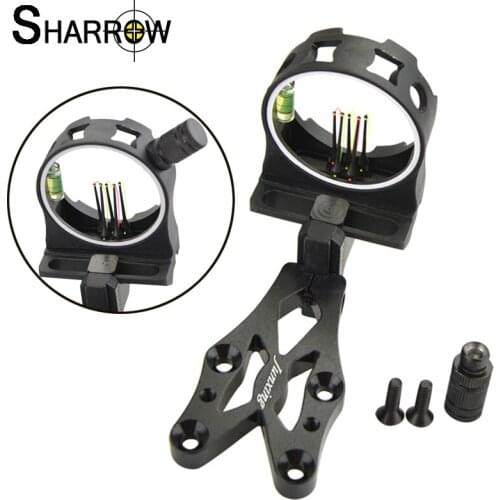 1pc Archery Compound Bow Sight 5Pin 0.029 Fiber Micro-Adjust CNC Aluminum Alloy Super Night Vision Function Hunting Accessories
