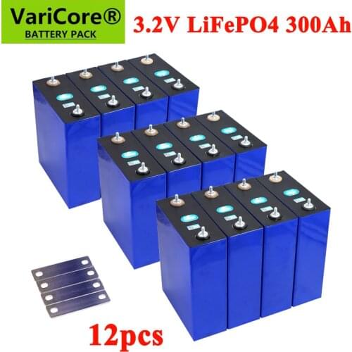 12PCS 3.2V 310Ah lifepo4 battery DIY 4S 12V Rechargeable battery pack for Electric car RV Solar Energy storage system TAX FREE