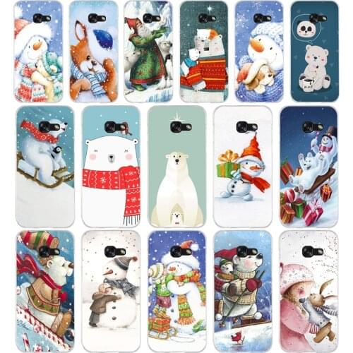 360FG Christmas polar bear Soft Silicone Tpu Cover phone Case for Samsung a3 2016 a5 2017 a6 plus a7 a8 2018 s6 7 8 9