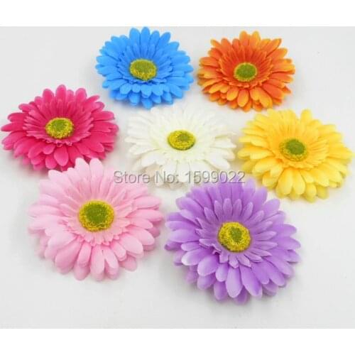 7pcs/lot Artificial Fabric Gerbera Hair Clip African Flowers Accessories Hairgrips Women Hairwear Bohemian Beach Headgear Brooch