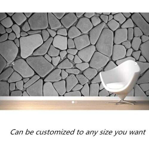 Free shipping custom- modern 3D wallpaper Grey Pebble Stone Wall Wallpaper Mural living room bedroom wallpaper backdrop