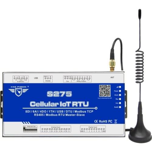 Wireless GSM IoT Gateway Modbus Master/Slave supports transparent data transmission for Smart Meter PLC S275