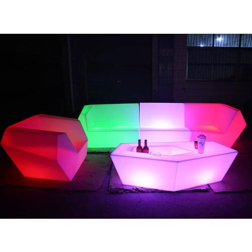 Events Decoracion Inflatable Sofa with LED Light PE plastic sofa led furniture sets