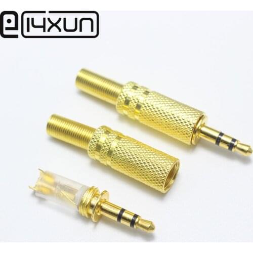 EClyxun 10pcs/lot gold plated 3.5mm plug RCA Audio Connector RCA audio plug 3.5 jack Stereo Headset Dual Track Headphone