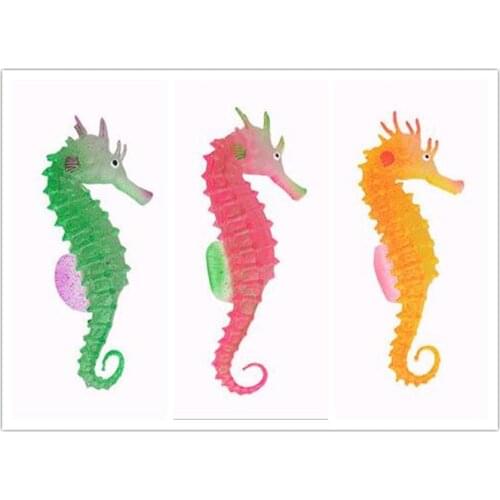 Environmental and friendly Luminous Sea Horse Hippocampus Aquarium silicone Fish Tank Decoration