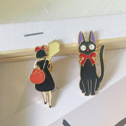 Anime&Manga Badge Kikis Enamel Brooch Ghibli JIJI Cat Badges Backpack Jewelry Accessories Fans For Friends Pin Gift