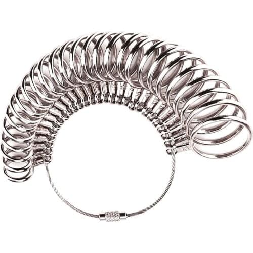 Aluminum Alloy Ring Gauges Sizer Meter Hand Loop Jewellery Measuring Ring Tool Size 0-13mm