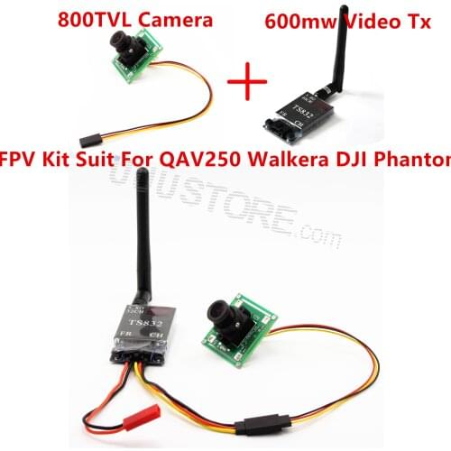 FPV Kit 800TVL CCTV Camera with 600mw TS832 Video Transmitter Suit For QAV250 Walkera DJI Phantom