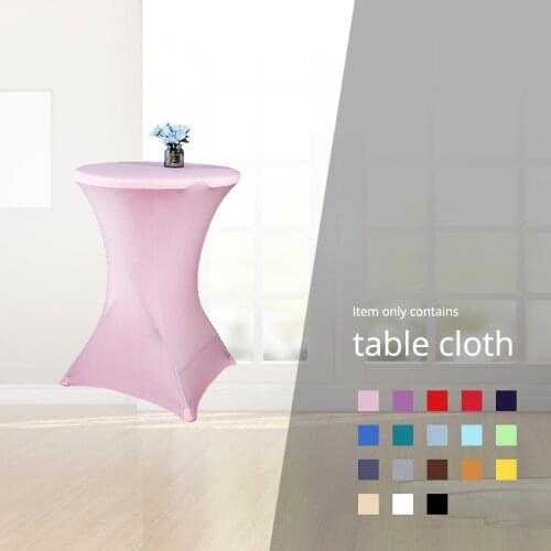 60/70/80cm Diameter Stretch Round Tablecloth Cocktail Table Cover Spandex Bar Table Cloth Hotel Wedding Party Table Cover Decor