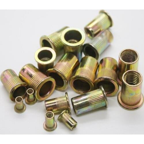 Bulk Pack 100pcs of M4 M5 M6 M8 Threaded Carbon Steel Rivet Nut Rivnut Inserts Nut