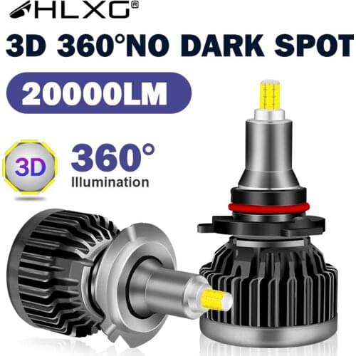 HLXG 9005 9006 HB3 HB4 fog lamp lampada led moto h1 canbus bulb led h7 360 CSP 20000LM 60W led Lights H8 H9 H11 car headlight