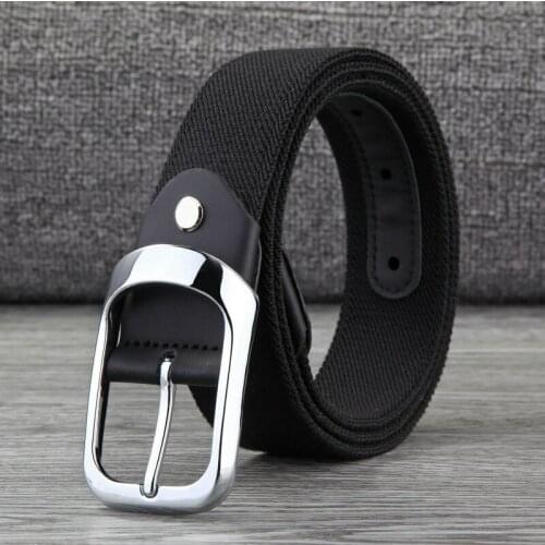 Fashion Woven Canvas Leather Pin Buckle Waist Belt Canvas Belt Mens Canvas Belt Mens Youth Casual Pants Pin Buckle Mens Belt