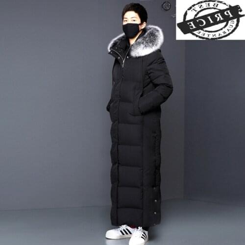 Fox Fur Real Hooded Winter Down Jacket Men Clothes 2021 Streetwear White Goose Down Coat Male Parkas Mens Jackets Hiver