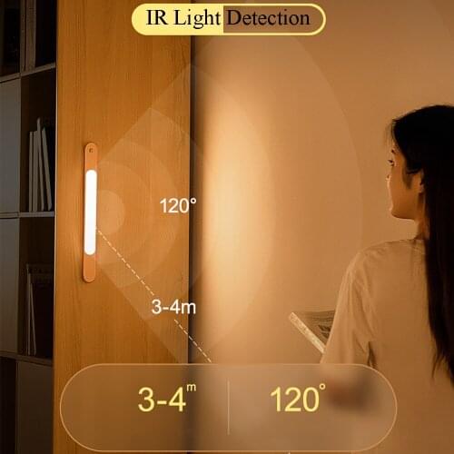 USB Charging Night LED Lamp Body Motion Detection Bedside Sleep Night Lights Bedroom Decoration Wardrobe Aisle Wall Lamp Sconces