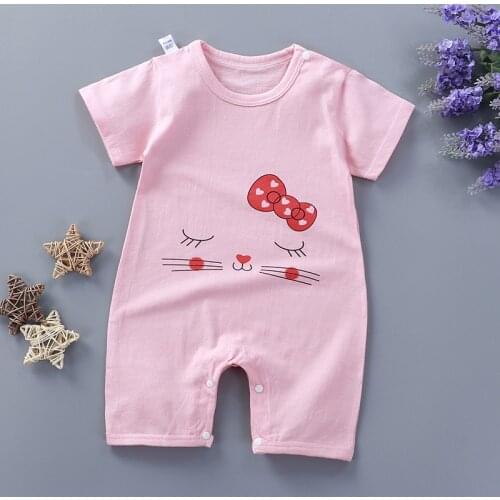 NEW Infant Clothes Girl Romper Baby Boys Jumpsuits Panda Cotton Short Sleeve O-neck Newborn Baby Rompers 0-24M Pajamas Outfits