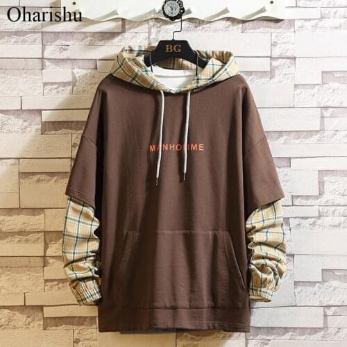 Oharishu Impressionism Hoodie Men Pullover Harajuku 2019 Fashion Patchwork Casual Hoody Hoodies Streetwear Sweatshirt Male 5XL