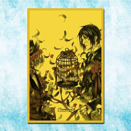 Japanese Anime Black Butler Poster Art Silk Canvas Retro Print For Home Room Decor Wall Stickers-013