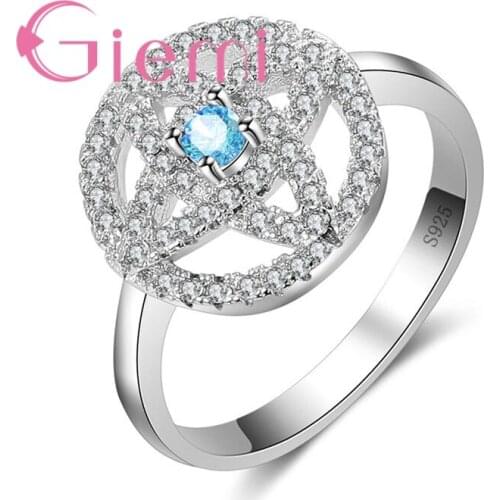 Anthentic 925 Sterling Silver Luxury Round Hollow Creative Ring for Wedding Anniversary Shiny AAA+ Paved Zircon Stone