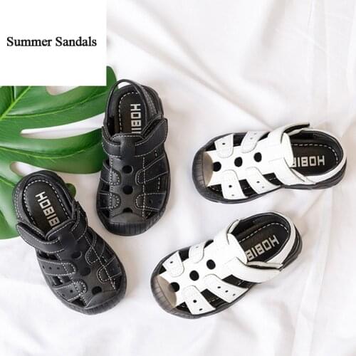 2021 summer new baby soft-soled sandals children toe protection beach shoes boys girls breathable barefoot wear sports sandals