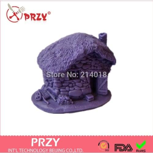 DIY Sell hot 3D house/stone shaped silicone mold fondant Cake decoration mold Handmade soap mold