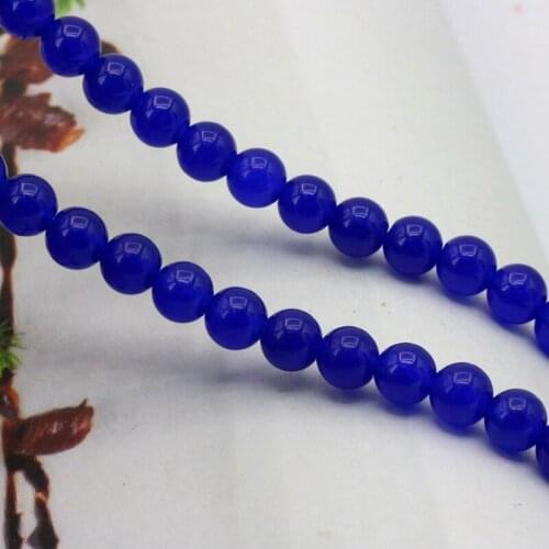 Discounts!deep blue chalcedony round loose beads 6mm 15" DIY stone fit women jewelry making design bracelet necklace