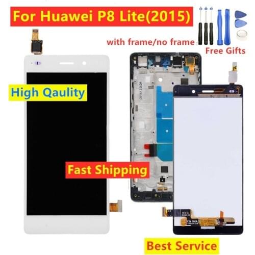 For HUAWEI P8 Lite Lcd Display Screen Replacement With Frame For Huawei P8 Lite ALE-L04 TL00 CL00 Digiziter Assembly