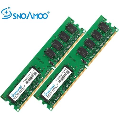 SNOAMOO Desktop PC RAMs DDR2 4GB(2x2GB) 800MHz PC2-6400S 240-Pin 1.8V DIMM For intel and AMD Compatible Computer Memory Warranty