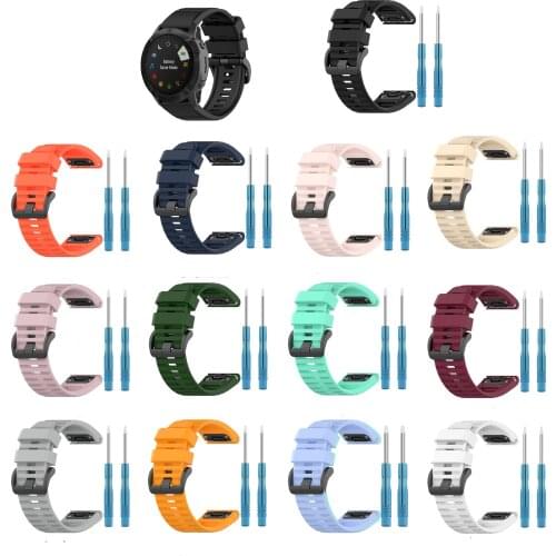 26mm Sport Silicone Watchband Strap For Garmin Enduro/TACTIX DELTA Easy Fit Quick Release Wirstband For Garmin 6X Pro Bracelet