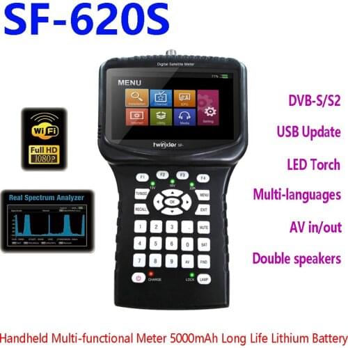 Twinkler SF-620S DVB-S2 Satellite Finder With 4.3 Inch LCD Screen Spectrum WiFi CS Analyzer CCTV Camera Monitor HD Satfinder