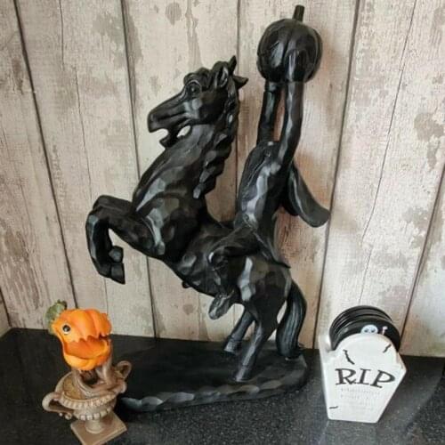 Halloween Ornament No Head Knight Sculpture Resin Headless Horseman Statue Desktop Figurine Decoration Halloween Christmas Party