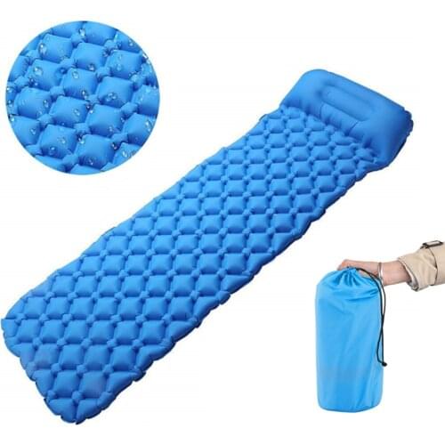 Outdoor Inflatable Sleeping Pad Inflatable Air Cushion Camping Mat with Pillow Air Mattress Sleeping Cushion Sofa Sports XA299D