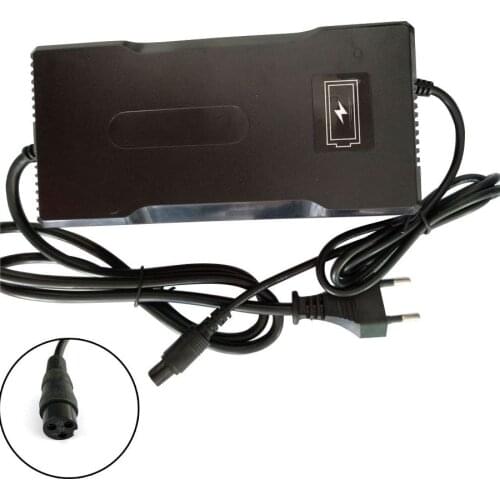 54.6V 4A Smart Lithium Battery Charger EU Plug With Cooling Fan For 48V Lipo Li-ion Battery Electric Bike Power Tool