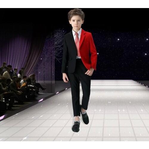 Childrens suits boys personalized dress big children girls suit catwalk show performance dress model fashion