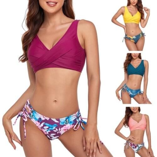 Women Sexy 2 Pieces Bikini Set Backless Bra Thong Swimsuit Bathing Suit Beachwear Swimwear G99D