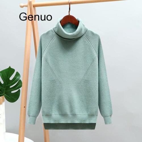 Turtleneck Women Sweater Winter Warm Female Jumper Thick Christmas Sweaters Ribbed Knitted Pullover Top Pull Hiver Femme