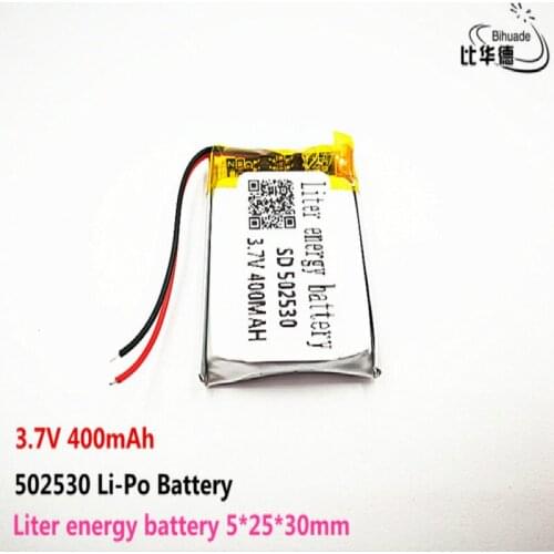 10pcs Liter energy battery Good Qulity 3.7V,400mAH,502530 Polymer lithium ion / Li-ion battery for TOY,POWER BANK,GPS,mp3,mp4