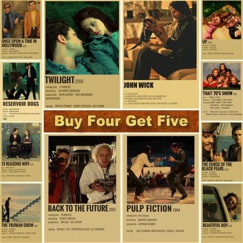 16 Styles Classic Movie Details Retro Kraft Paper Poster Bar Cafe Living Room Decoration Vintage Wall Decorative Paintings