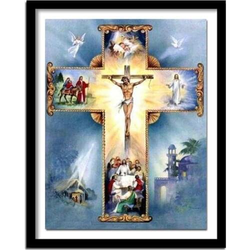 5D DIY Jesus Christ thecross stitch Full round diamond diamond embroidery diamond painting religion christian cross w183